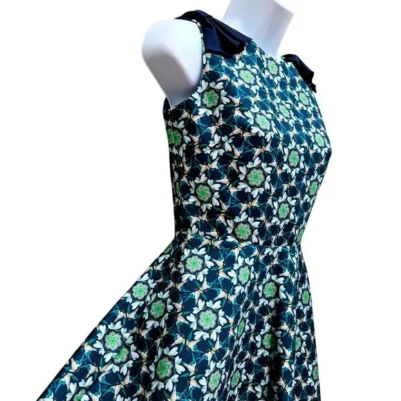 Ted Baker London Sainte Geo Bird Bow Fit & Flare Dress Size 0 - Picture 3 of 16